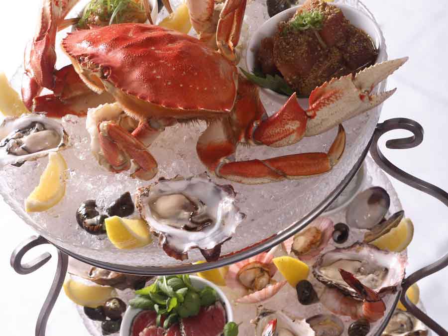 Blue Water Cafe + Raw Bar Image Gallery | Seafood Tower